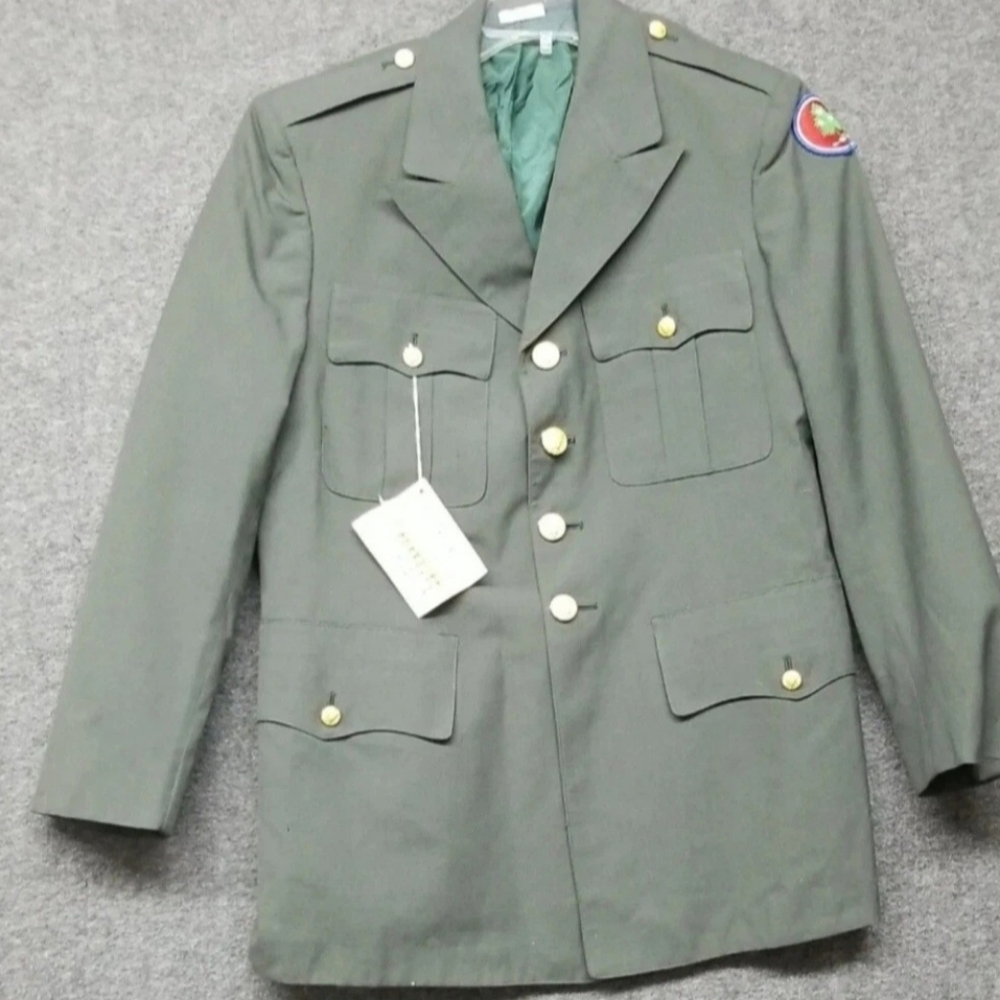 Vintage US Army Uniform Lapel Jacket Coat Man's 40S 60% Polyester,  40% Wool